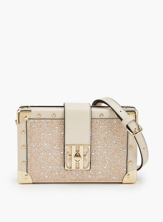 ELLE Embellished Crossbody Bag With Twist Clasp Ramadan Collections